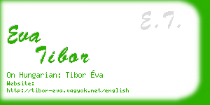 eva tibor business card