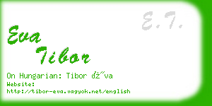 eva tibor business card